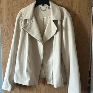 Chico’s cream pleather jacket